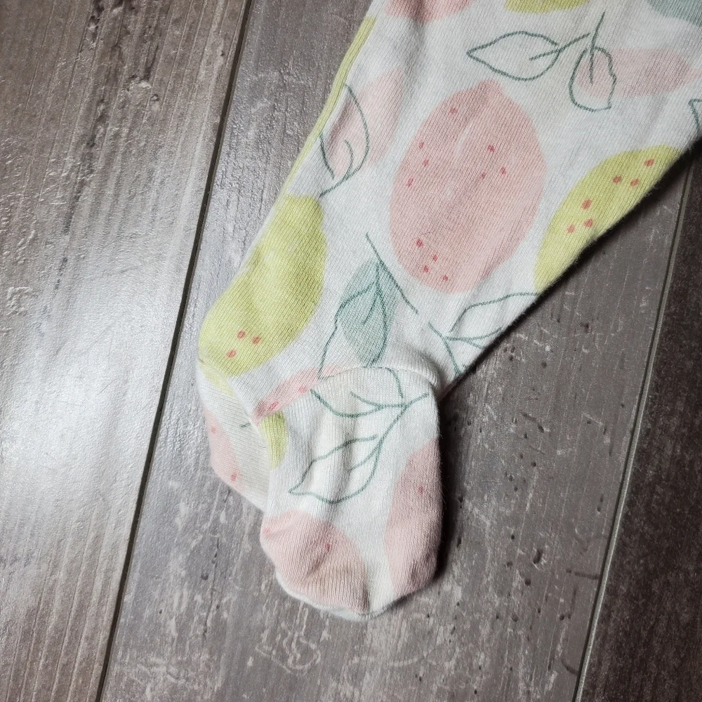 Carter's Just One You White Pink Yellow & Green Lemon Footed Pajamas Size 6m